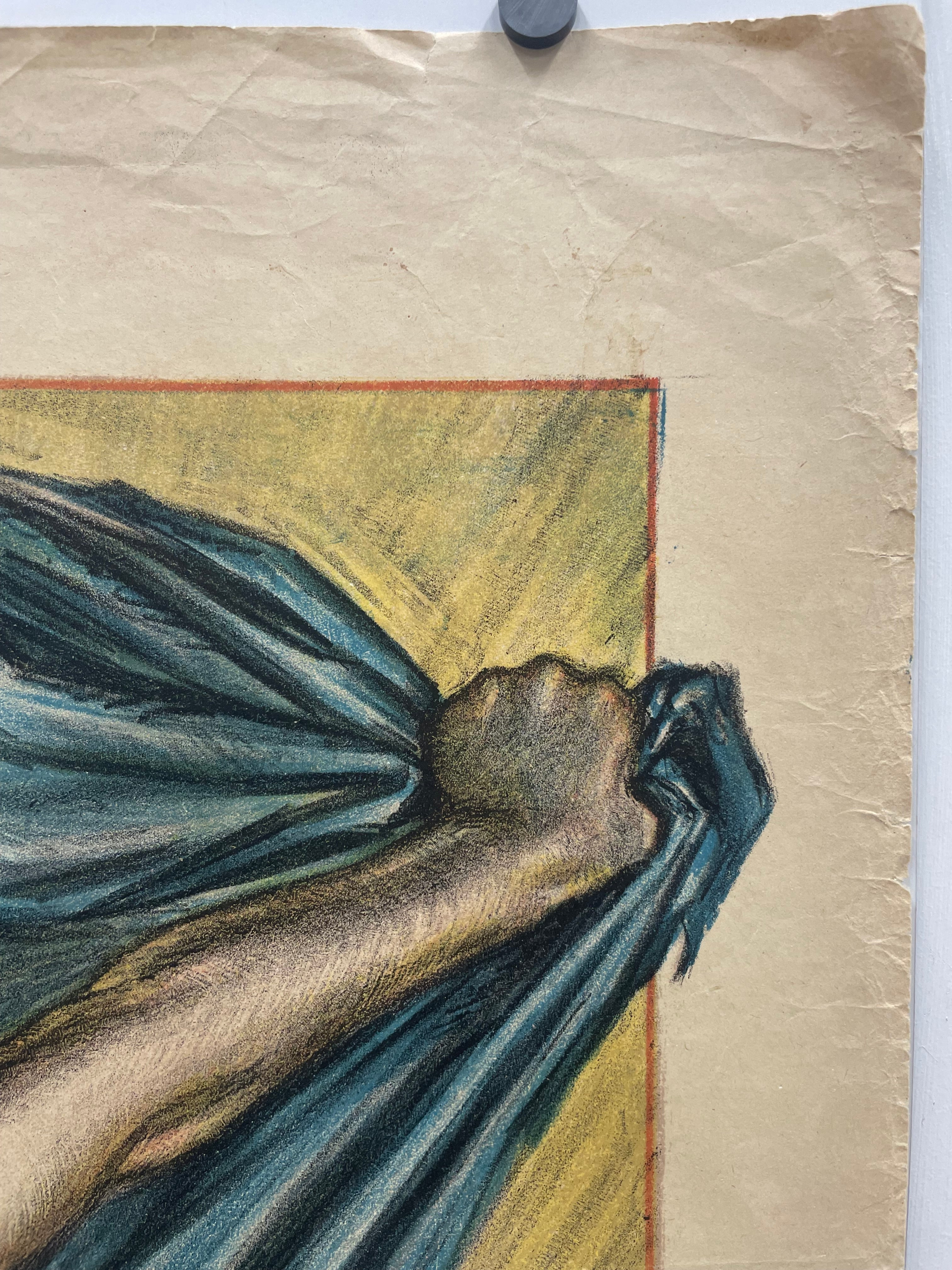 antique, Credit Lyonnais - Souscrivez av 4. Emprunt Nationale, lithographic French WW1 poster, c.1918 - HAPPIEST KID FINDS - Museum-quality antique and vintage posters, original art, preservation and restoration