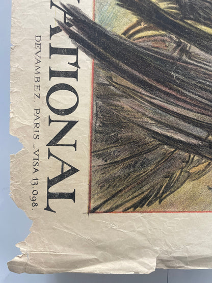 antique, Credit Lyonnais - Souscrivez av 4. Emprunt Nationale, lithographic French WW1 poster, c.1918