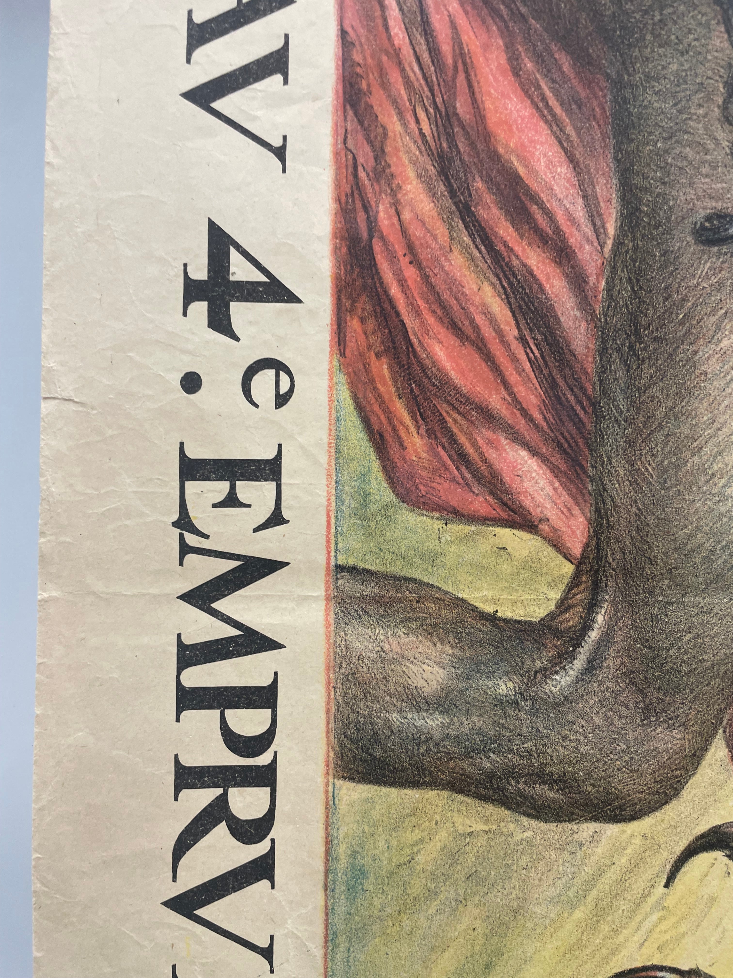 antique, Credit Lyonnais - Souscrivez av 4. Emprunt Nationale, lithographic French WW1 poster, c.1918 - HAPPIEST KID FINDS - Museum-quality antique and vintage posters, original art, preservation and restoration