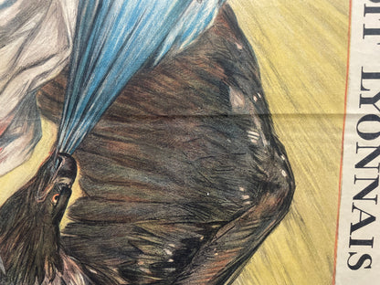 antique, Credit Lyonnais - Souscrivez av 4. Emprunt Nationale, lithographic French WW1 poster, c.1918