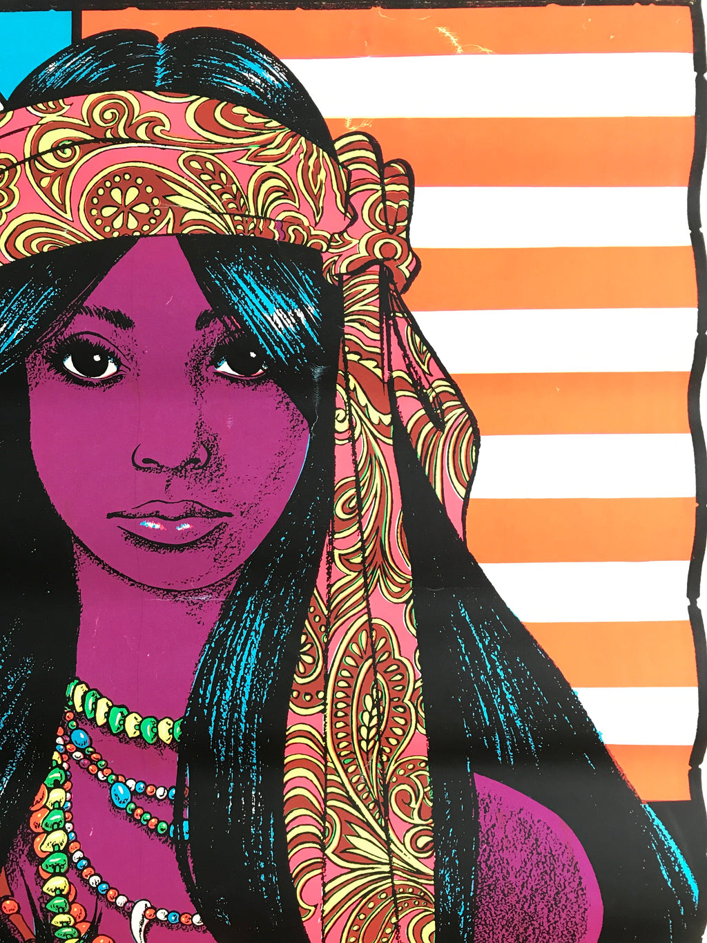 Gypsy Girl Vintage Blacklight Hippie Poster c.1969 | Happiest Kid Finds Happiest Kid Finds