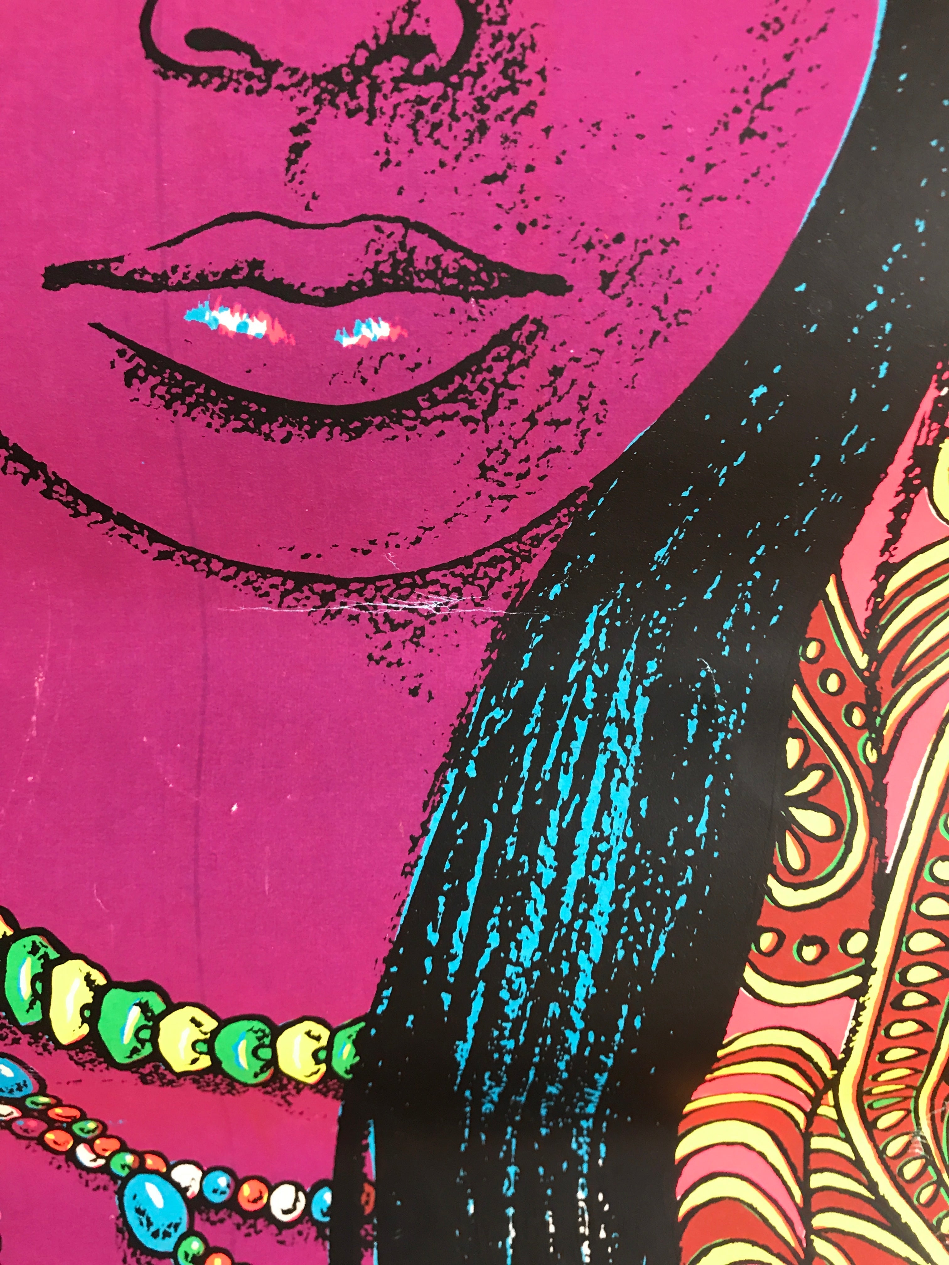 Gypsy Girl Vintage Blacklight Hippie Poster c.1969 | Happiest Kid Finds Happiest Kid Finds