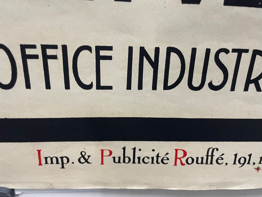 antique, La Bougie Colin - Fouette le Moteur, lithographic poster, c.1930 - HAPPIEST KID FINDS - Museum-quality antique and vintage posters, original art, preservation and restoration