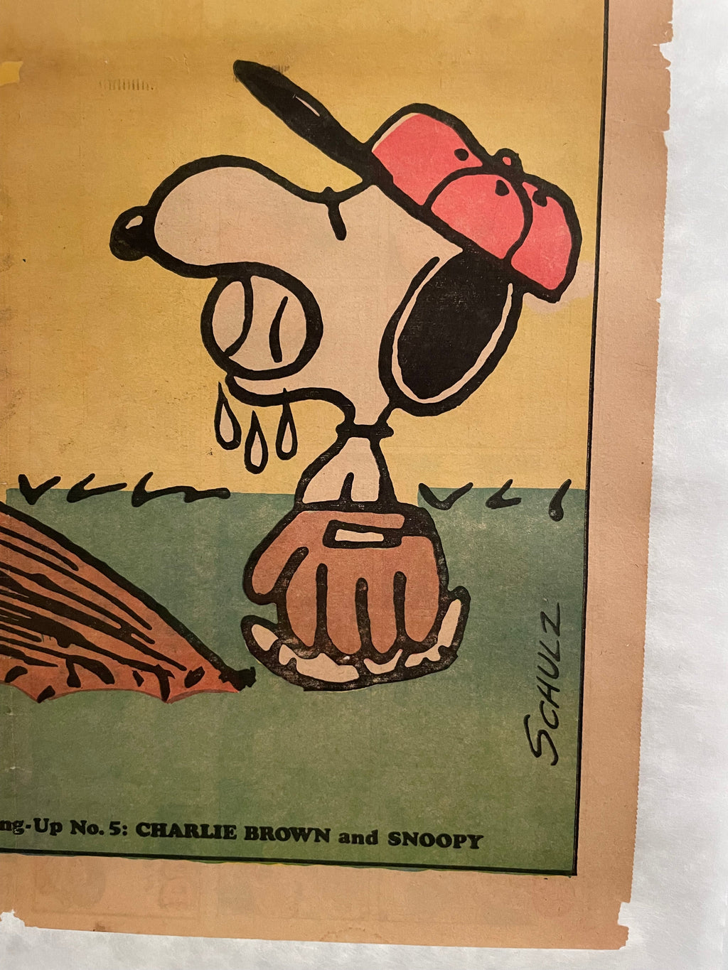 Peanuts Hang-Up No. 5: Charlie Brown and Snoopy (Drool-Ball), Original Vintage Poster, 1968 by United Feature Syndicate for Chicago Tribune Happiest Kid Finds