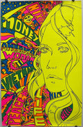 American Woman (#280), vintage psychedelic commercial black light screen printed poster. Colorful abstract design with text on a yellow background.