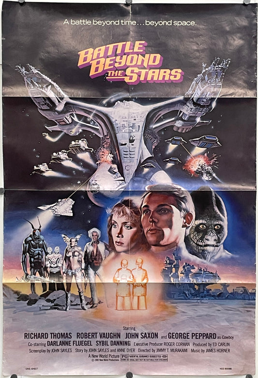 Battle Beyond the Stars, vintage science fiction movie poster with space-themed artwork and text.