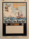 Number 6, “On, Sail On and On!” (October) -Character Culture Citizenship Guides, vintage educational motivational poster, 1942 Happiest Kid Finds