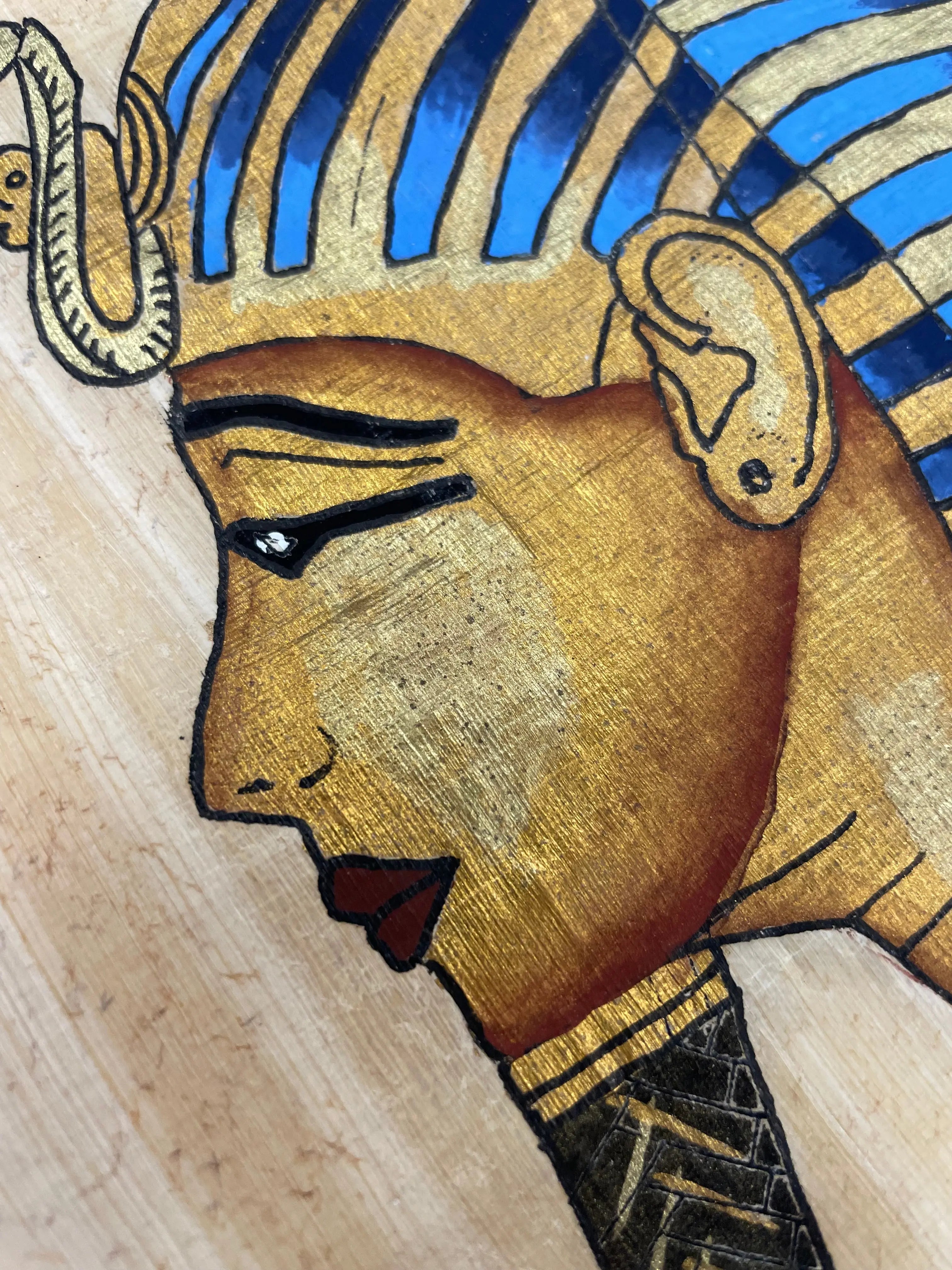 vintage decorative hand-painted on papyrus, (set of 3 from Egypt), c.1970s Happiest Kid Finds