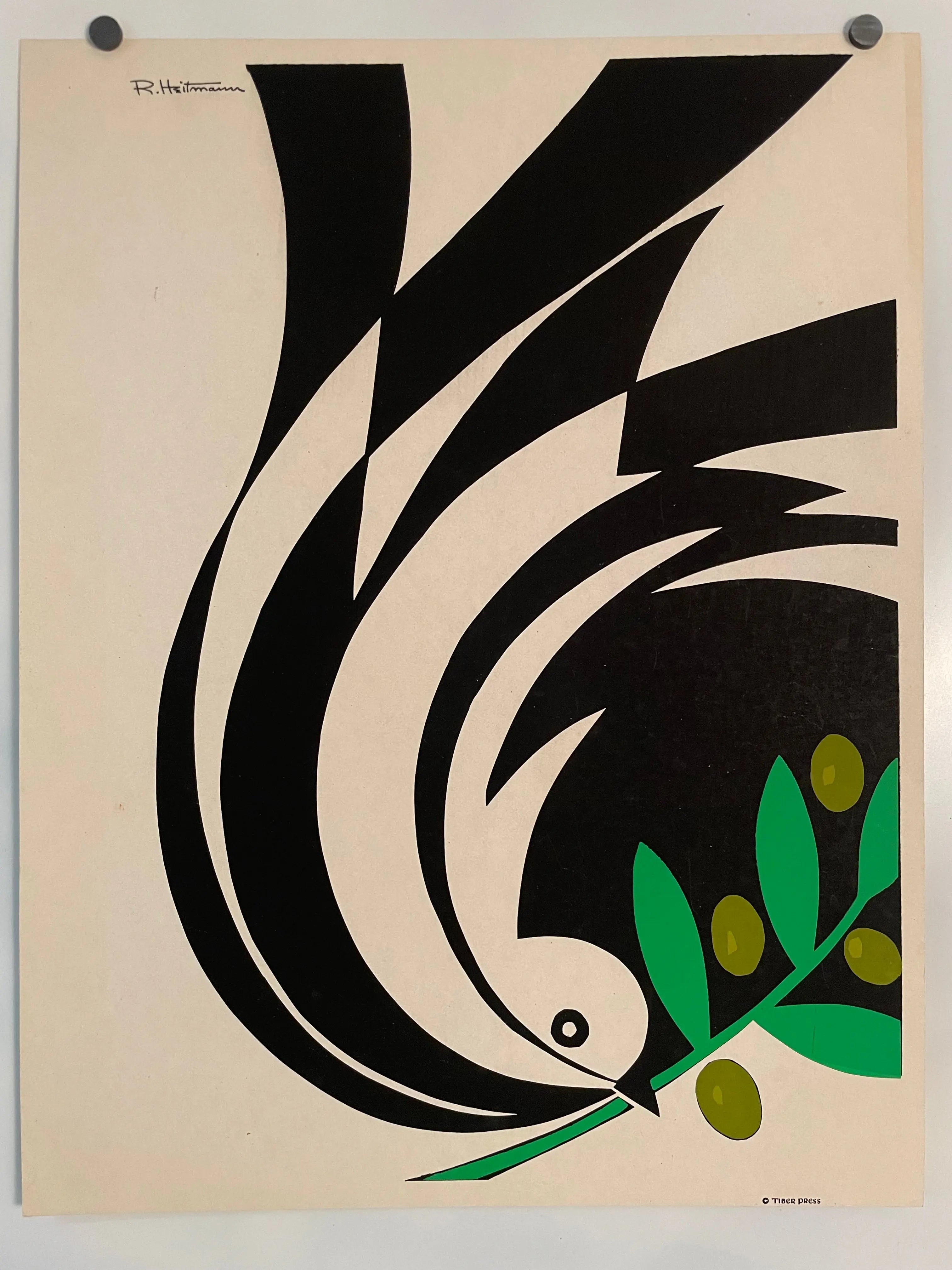 Dove for Peace Robert Heitmann Vintage Silk Screen Poster 1969 | Happiest Kid Finds Happiest Kid Finds