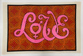 Love, vintage blacklight silk screen poster, 1971 Happiest Kid Finds