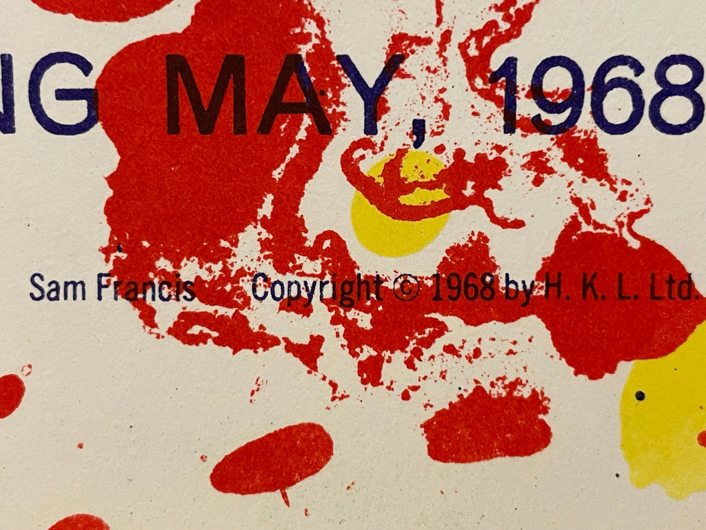 Sam Francis, Smithsonian Institution, Washington D.C., vintage lithographic exhibition poster, 1968 Happiest Kid Finds