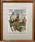 Three Old Salts, framed vintage Saturday Evening Post cover, October 1, 1932 Happiest Kid Finds