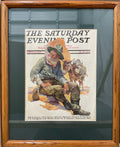 Old Miner, framed vintage Saturday Evening Post cover, April 6, 1929 Happiest Kid Finds