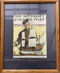Model Ship, framed vintage Saturday Evening Post cover, October 5, 1935 Happiest Kid Finds