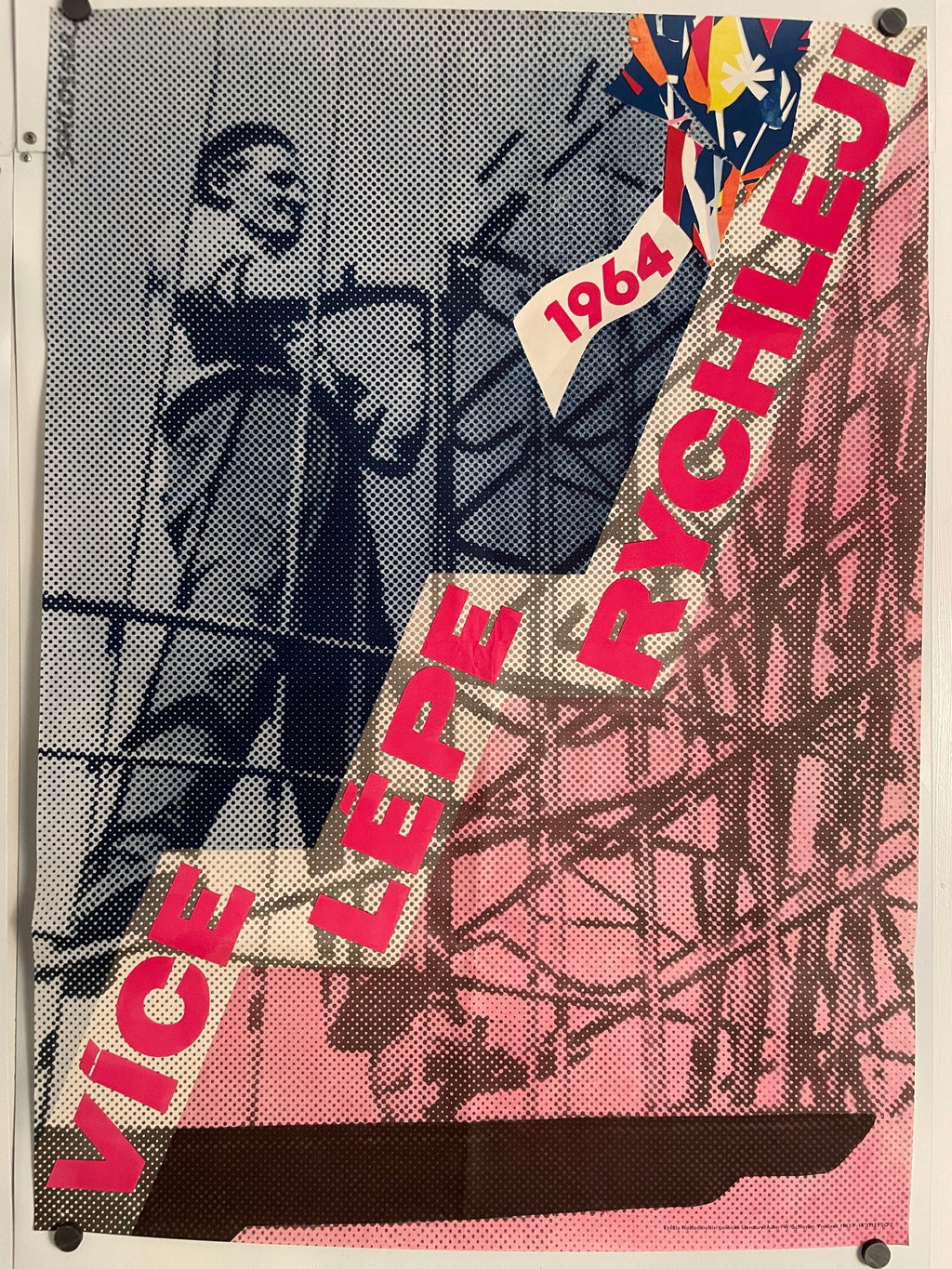 VICE ,LEPE ,RYCHLEJI (More, Better, Faster) vintage work incentive poster, 1963 Happiest Kid Finds