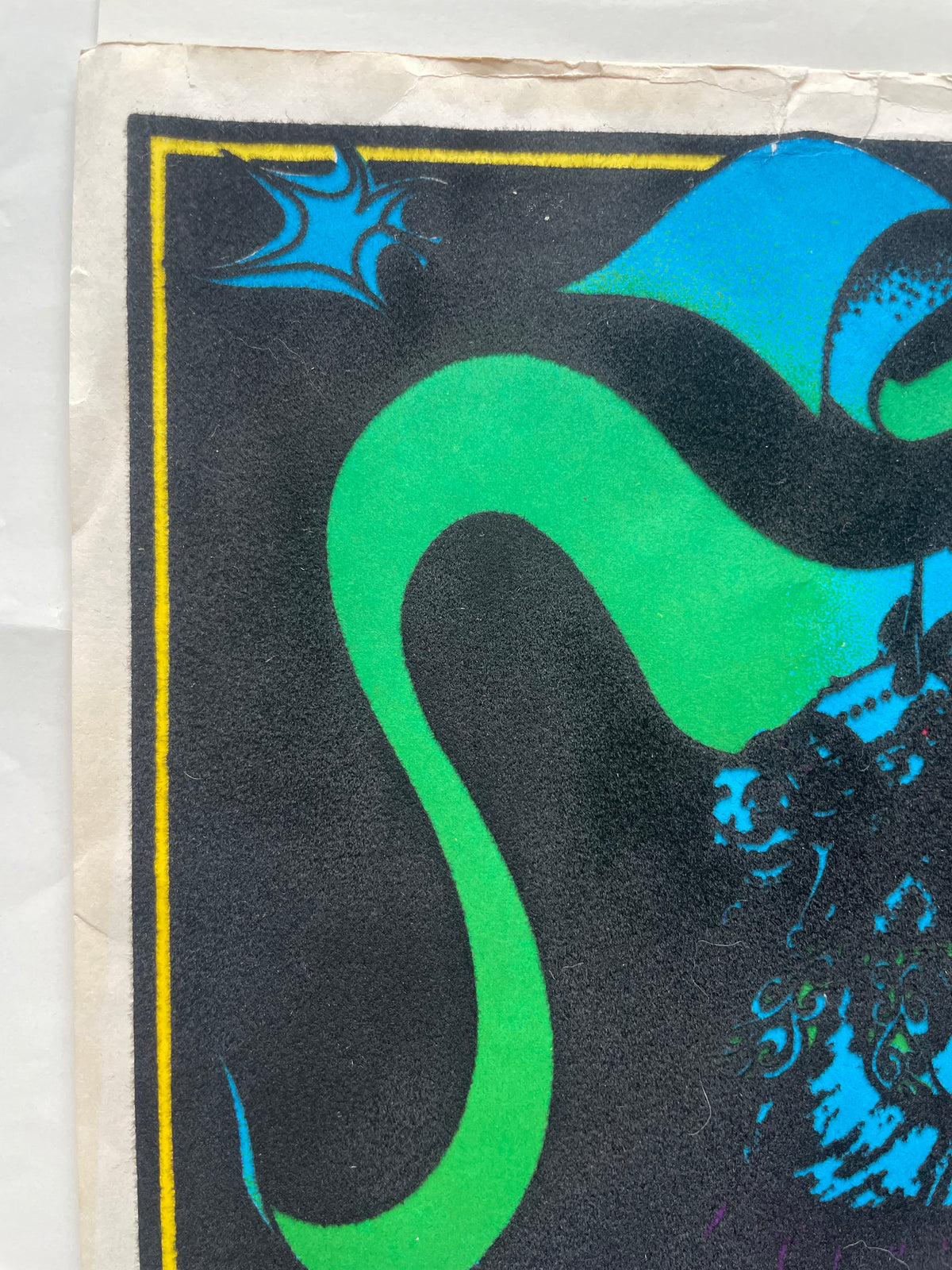 vintage flocked black light, Ghost Rider, small format  poster, 1977 - HAPPIEST KID FINDS - Museum-quality antique and vintage posters, original art, preservation and restoration