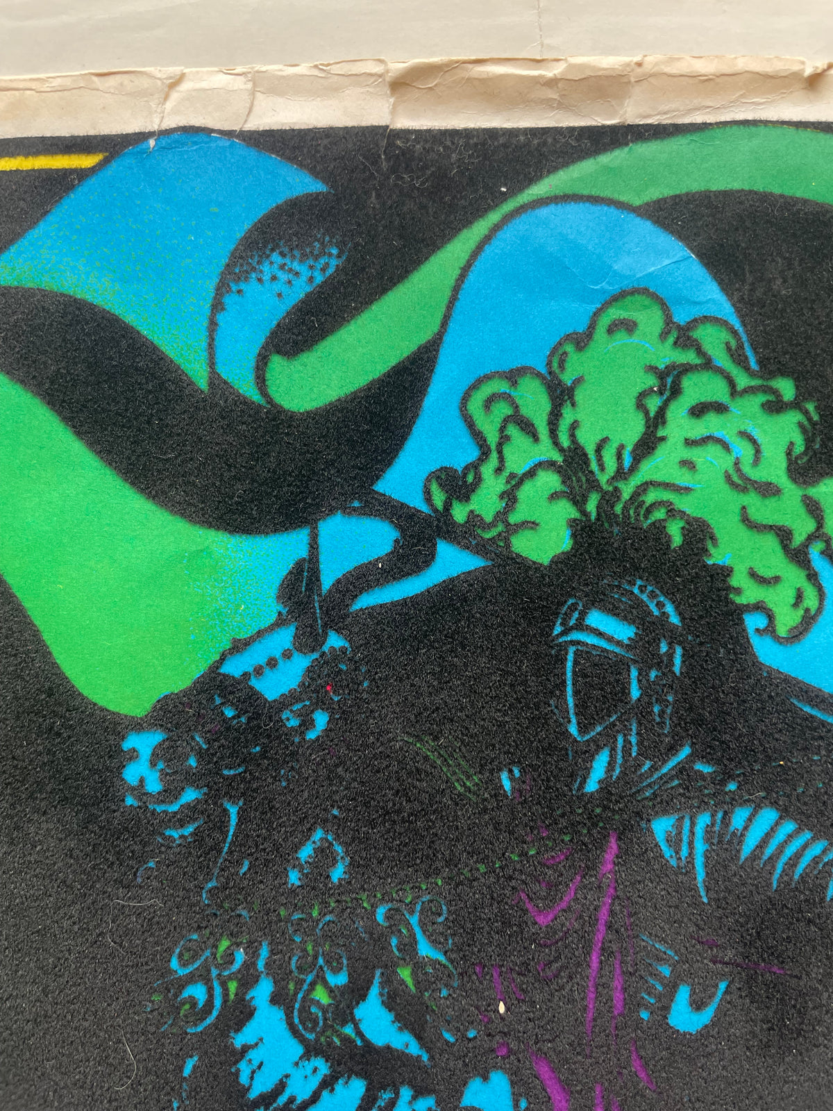 vintage flocked black light, Ghost Rider, small format  poster, 1977 - HAPPIEST KID FINDS - Museum-quality antique and vintage posters, original art, preservation and restoration