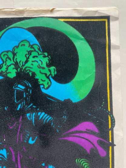 vintage flocked black light, Ghost Rider, small format  poster, 1977 - HAPPIEST KID FINDS - Museum-quality antique and vintage posters, original art, preservation and restoration