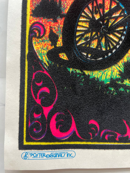 vintage flocked black light, Ghost Rider, small format  poster, 1977 - HAPPIEST KID FINDS - Museum-quality antique and vintage posters, original art, preservation and restoration