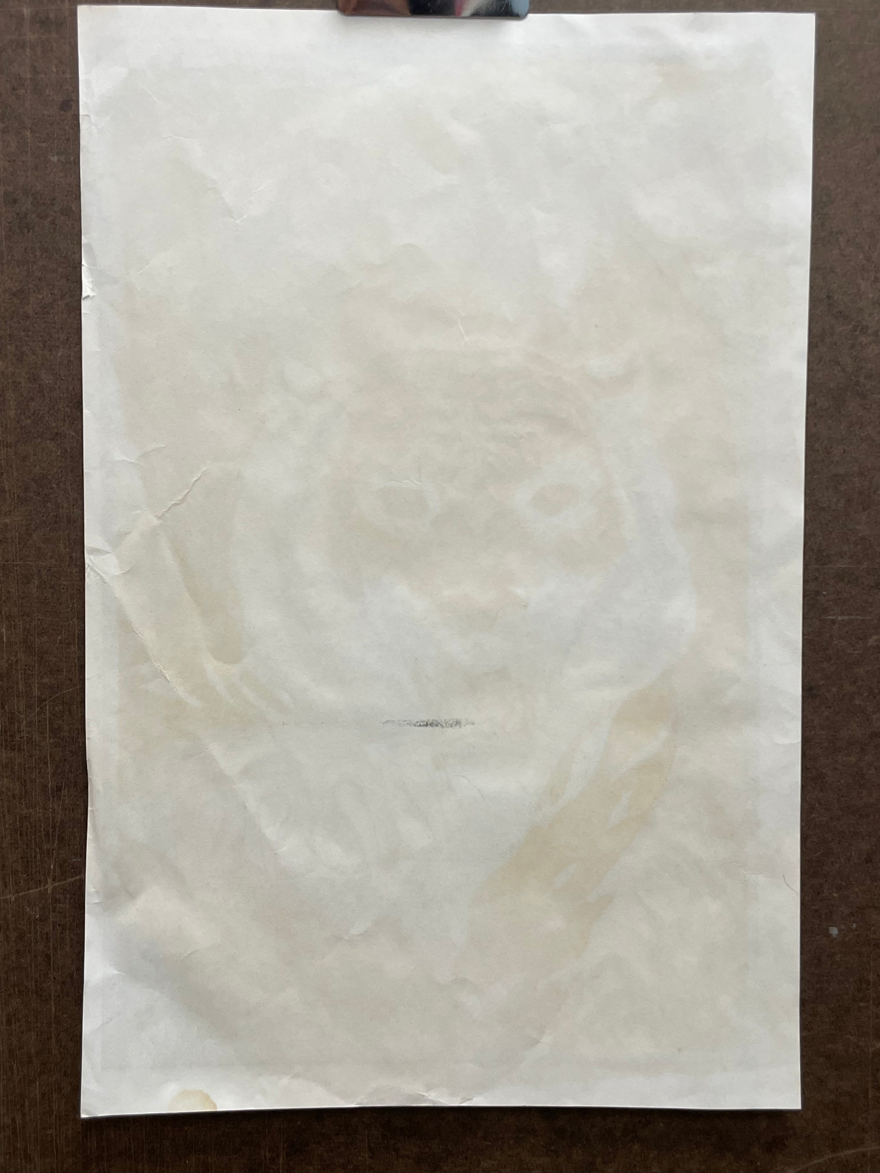 vintage 1977 flocked, Tiger, mini black light poster