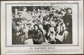 Black and white photo of a crowd with text 'In Happier Days' at the bottom, framed as an illustration.