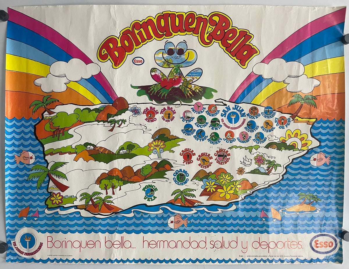 Vintage Borinquen Bella - Esso - Vlll Juegos Panamericanos sports poster 1979 | Happiest Kid Finds