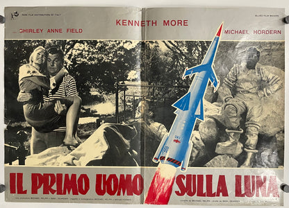 Vintage movie poster with black and white images of a couple and a rocket, featuring the names Shirley Anne Field, Kenneth More, and Michael Hordern.