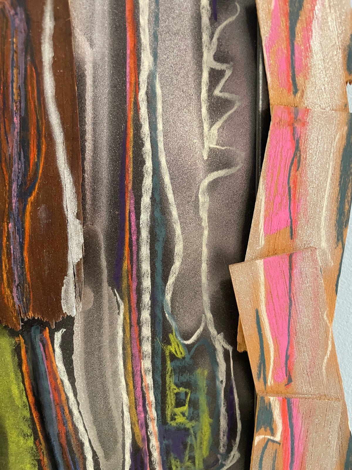 Close-up of a textured fabric with colorful patterns