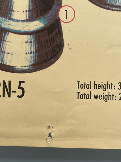 Cardboard box with measurements and labels on a beige background