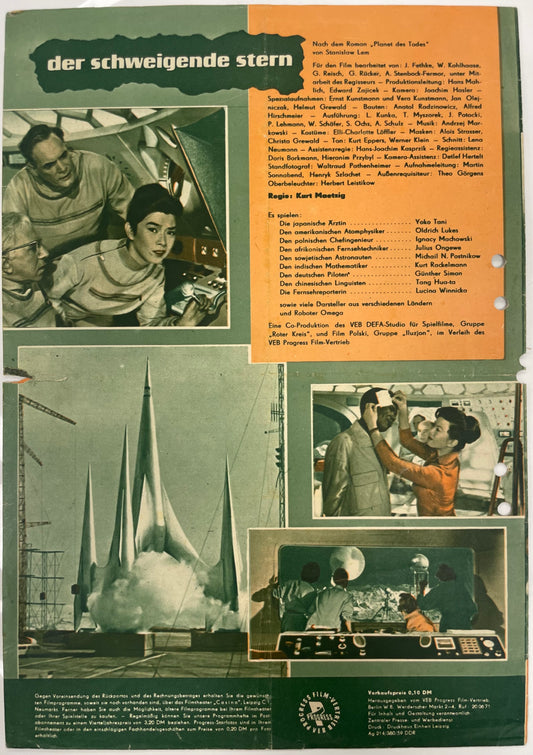 Art Restoration Vintage Poster Art Gallery Find: 1960 ‘Der Schweigende Stern’ Film Flyer (The Silent Star)