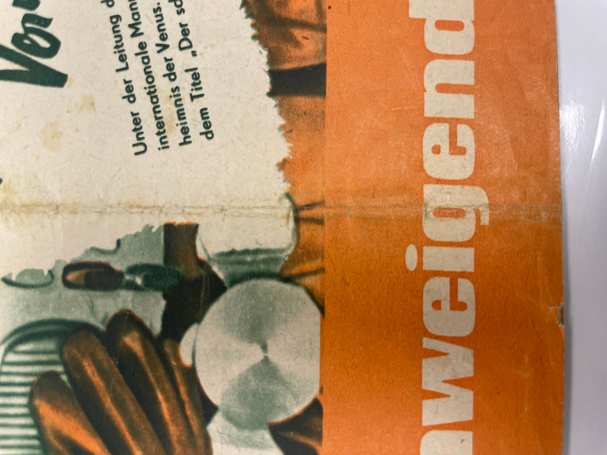 Art Restoration Vintage Poster Art Gallery Find: 1960 ‘Der Schweigende Stern’ Film Flyer (The Silent Star)