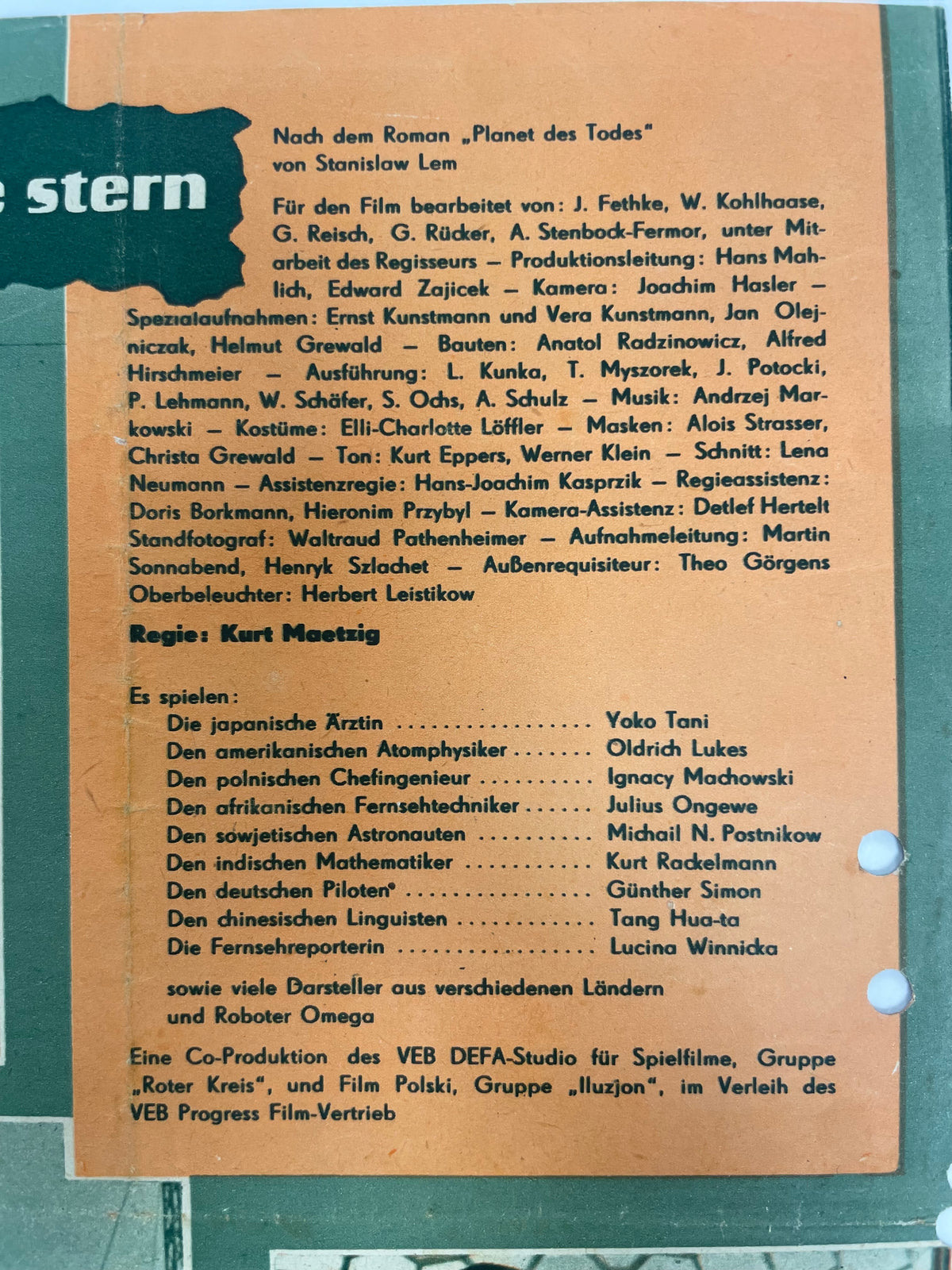 Art Restoration Vintage Poster Art Gallery Find: 1960 ‘Der Schweigende Stern’ Film Flyer (The Silent Star)