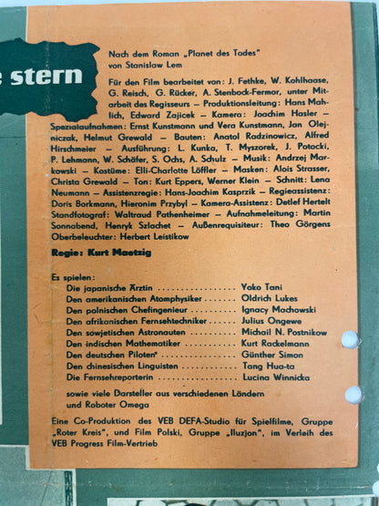 Art Restoration Vintage Poster Art Gallery Find: 1960 ‘Der Schweigende Stern’ Film Flyer (The Silent Star)