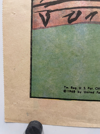 1968 Peanuts Hang-Up Poster: Charlie Brown & Snoopy – art restoration vintage poster art gallery collectible