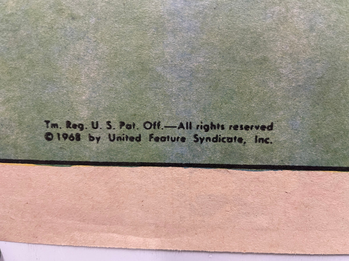 1968 Peanuts Hang-Up Poster: Charlie Brown & Snoopy – art restoration vintage poster art gallery collectible