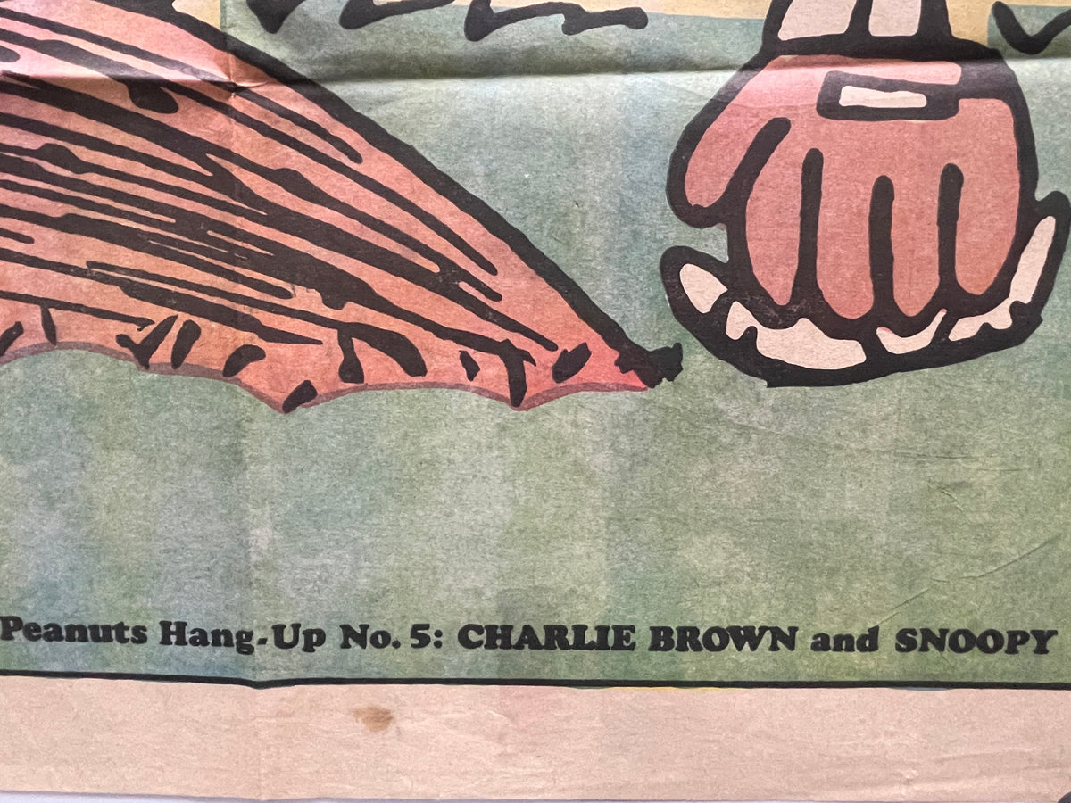 1968 Peanuts Hang-Up Poster: Charlie Brown & Snoopy – art restoration vintage poster art gallery collectible