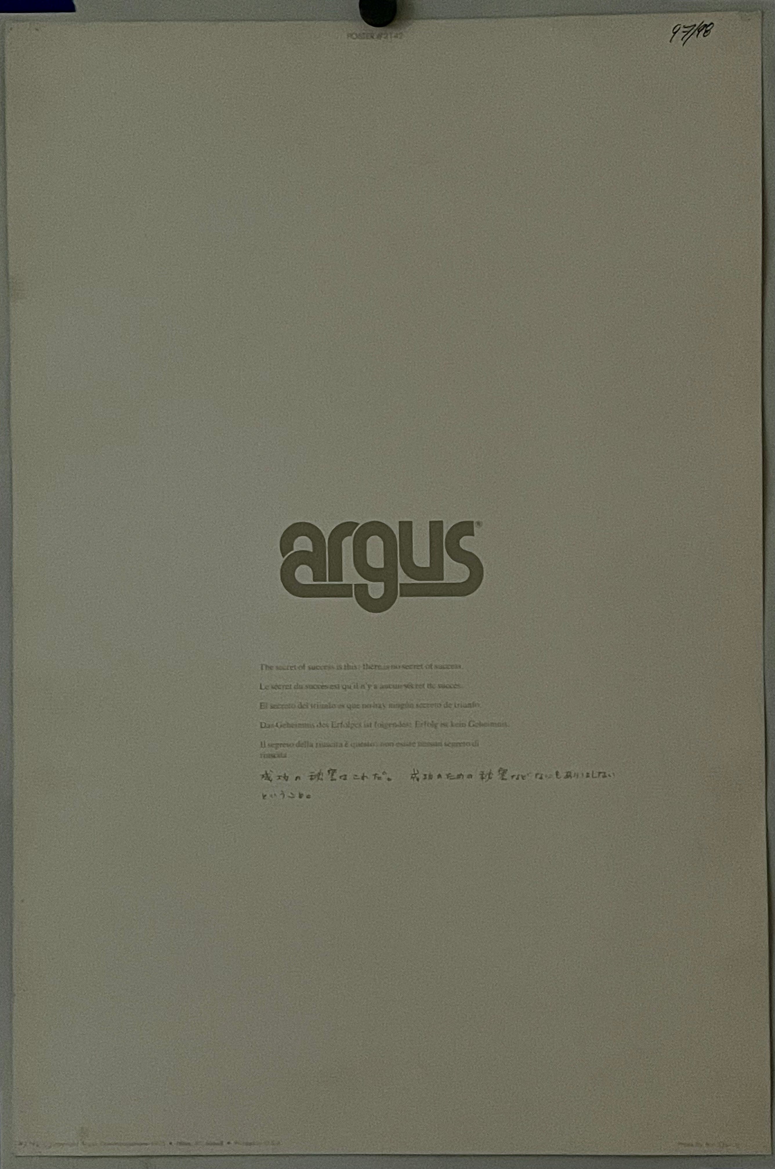 The Secret of Success is This: There is No Secret of Success, (#2142), vintage ARGUS poster, 1975 Happiest Kid Finds
