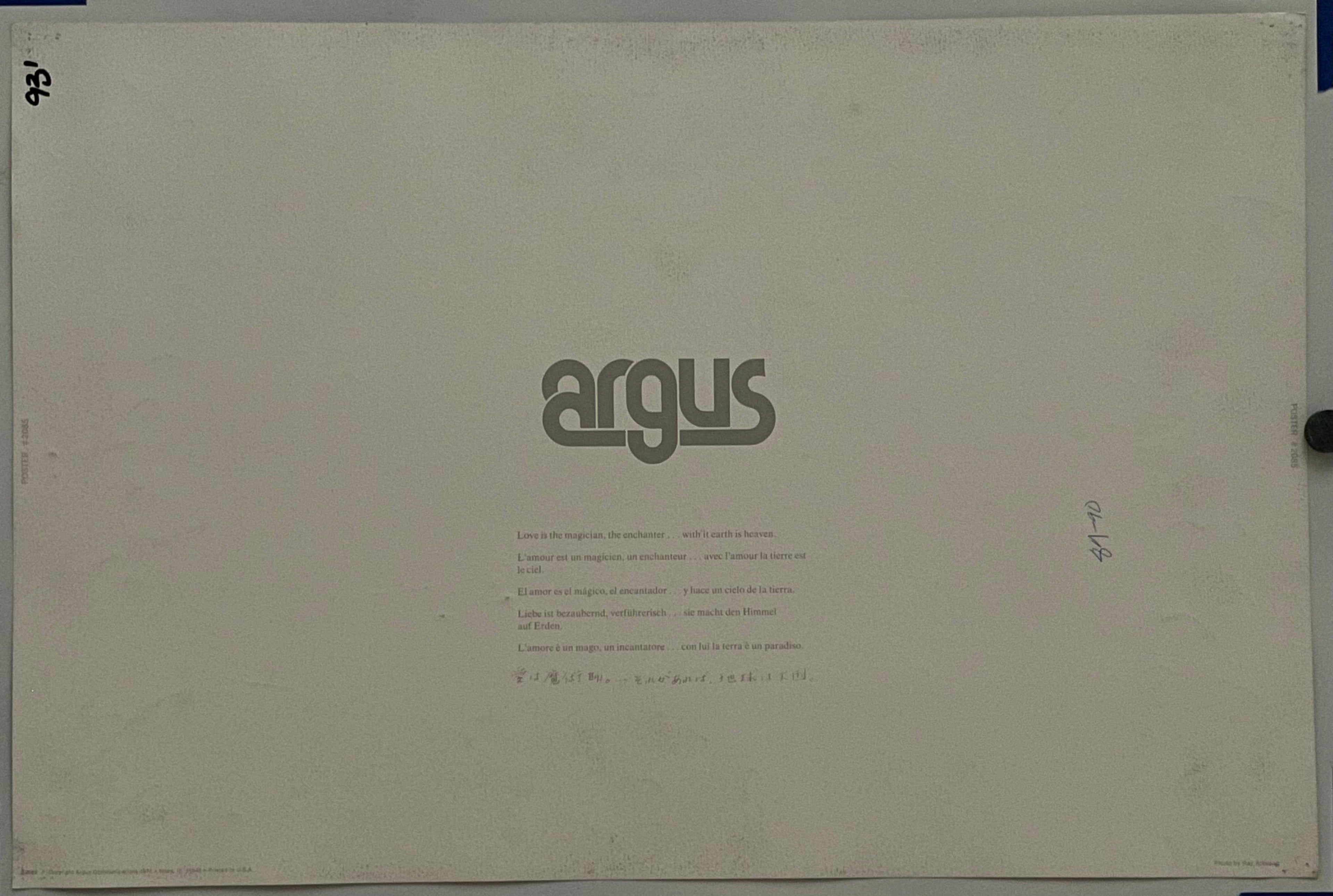 Love is the Magician, (#2085), vintage ARGUS communications poster, 1976 Happiest Kid Finds