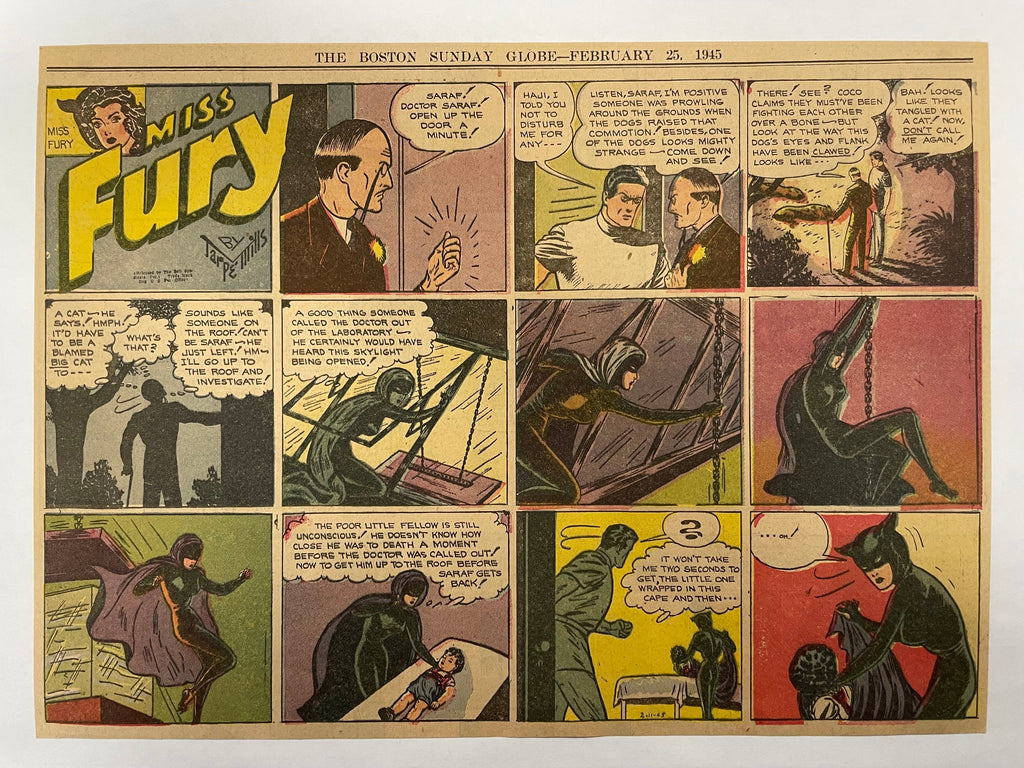 Miss Fury, antique comic clipping, 1943 Happiest Kid Finds
