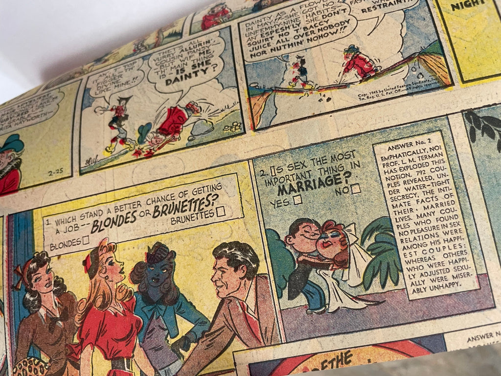 Miss Fury, antique comic clipping, 1943 Happiest Kid Finds