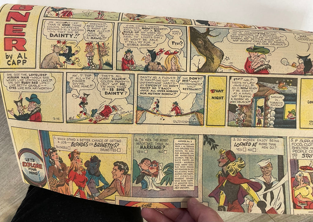 Miss Fury, antique comic clipping, 1943 Happiest Kid Finds
