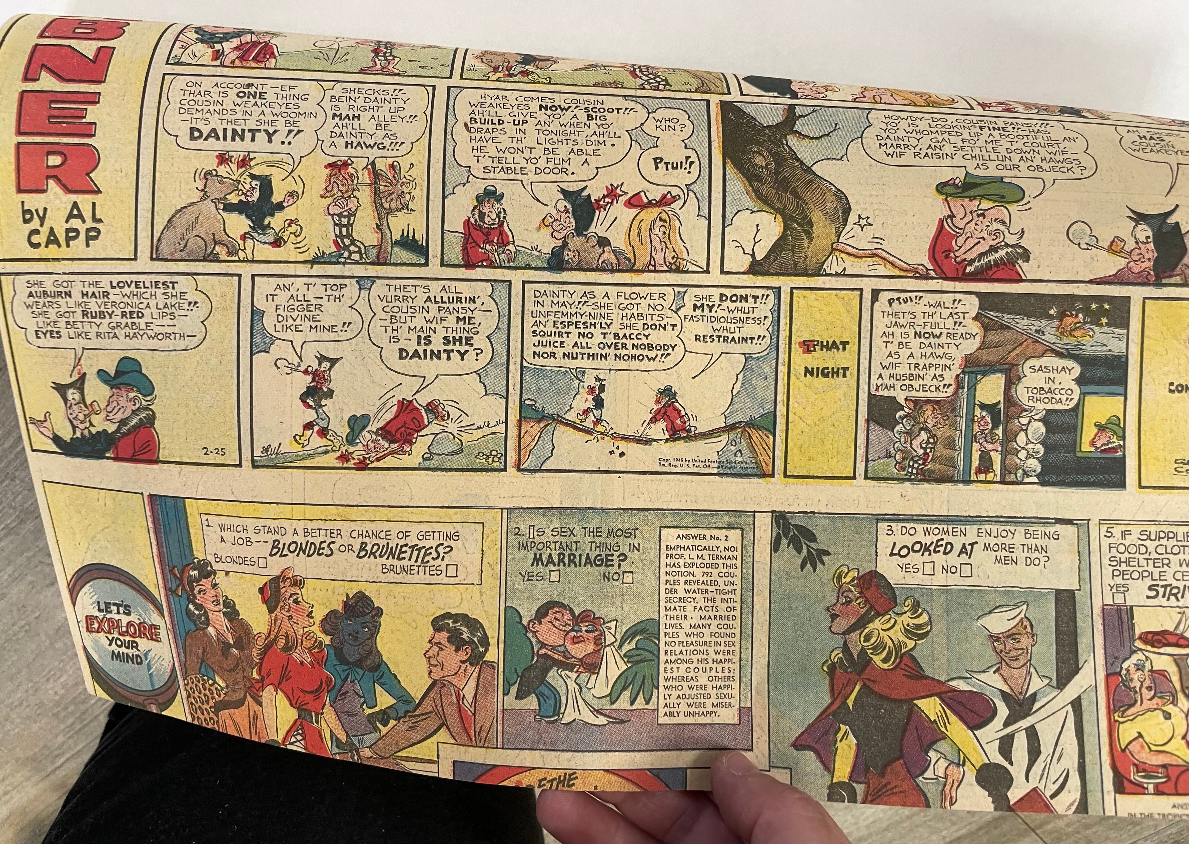 Miss Fury, antique comic clipping, 1943 Happiest Kid Finds