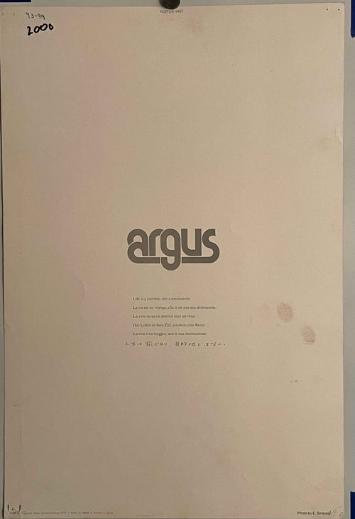 Life is a Journey Not a Destination (#457), vintage ARGUS Communications poster, 1972