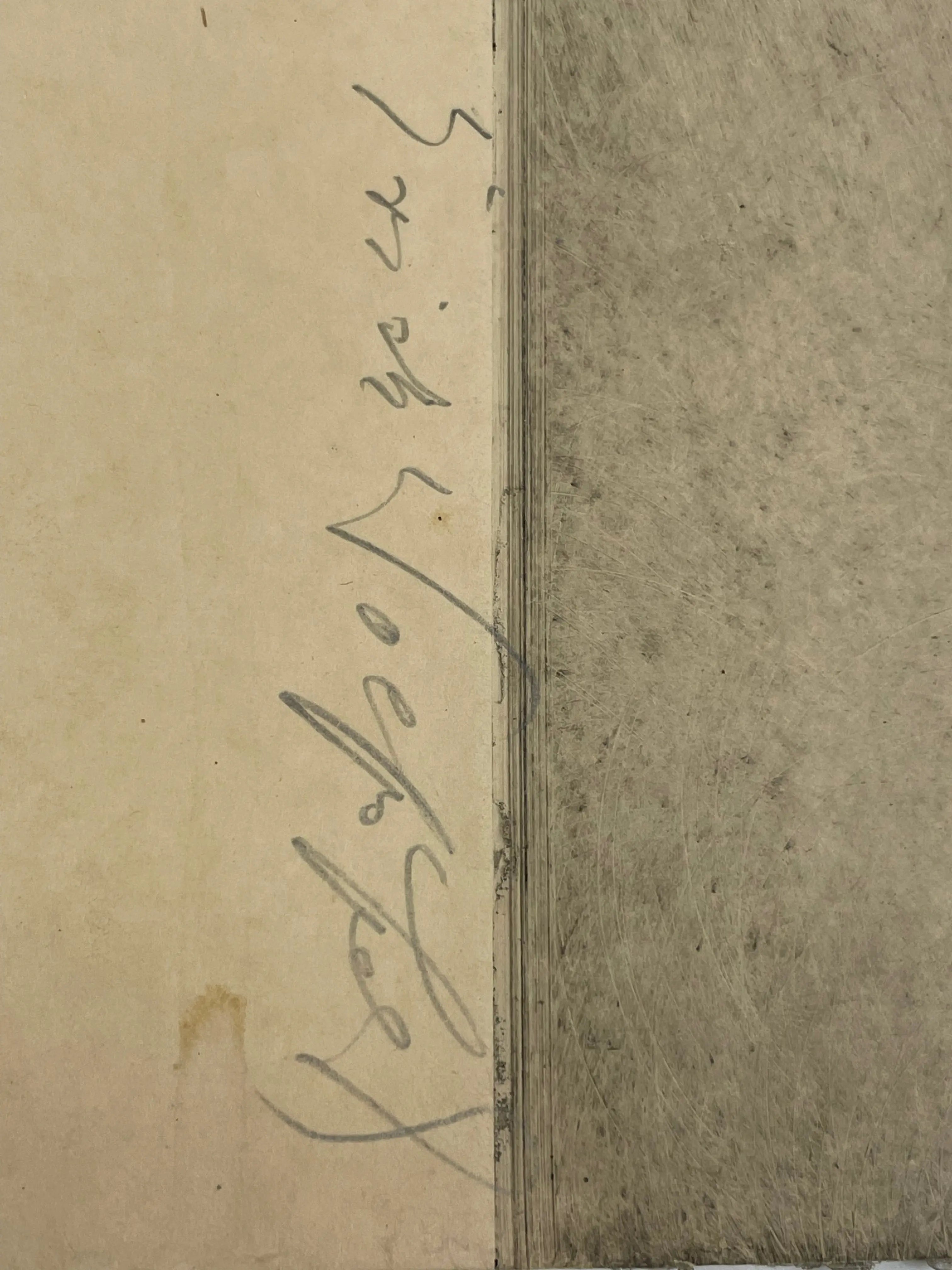 portrait with high collar, hand-signed in pencil, vintage etching Happiest Kid Finds