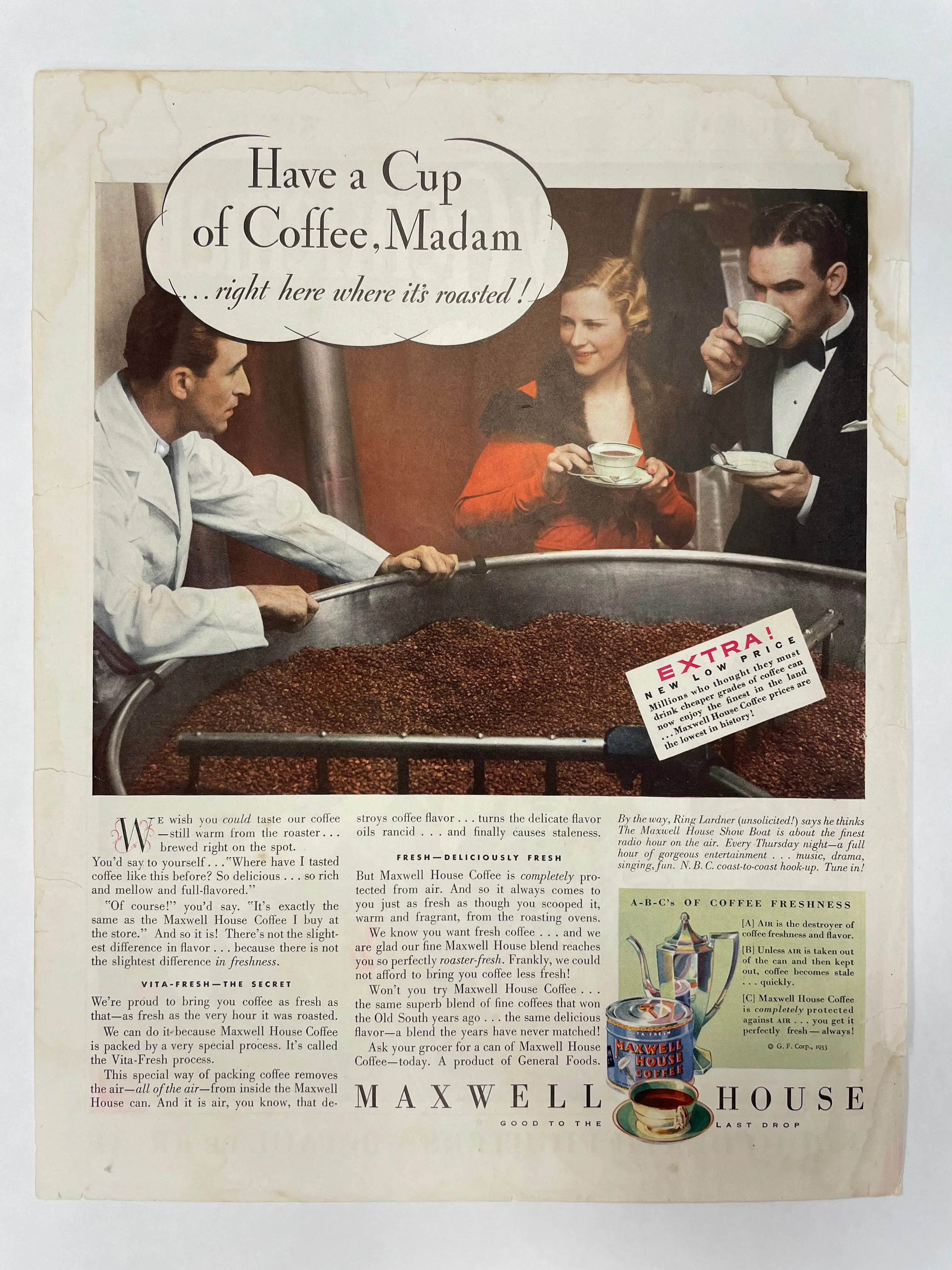 The Country Gentleman / Maxwell House, vintage magazine cover, 1933 Happiest Kid Finds