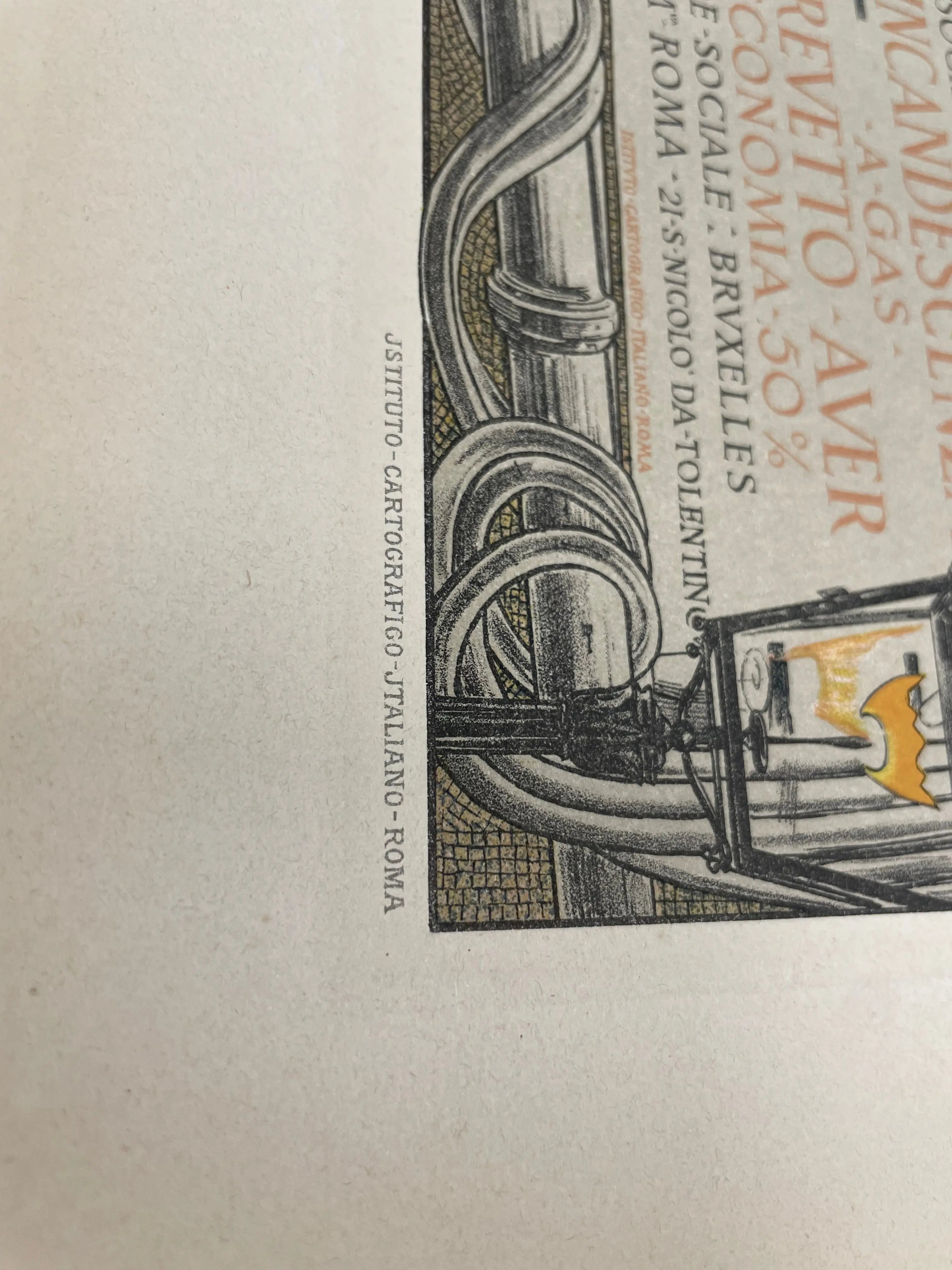 Incandescenza - a Gas - Brevetto - Aver, antique lithographic plate from Sponsel Das Moderne Plakat, 1897 Happiest Kid Finds
