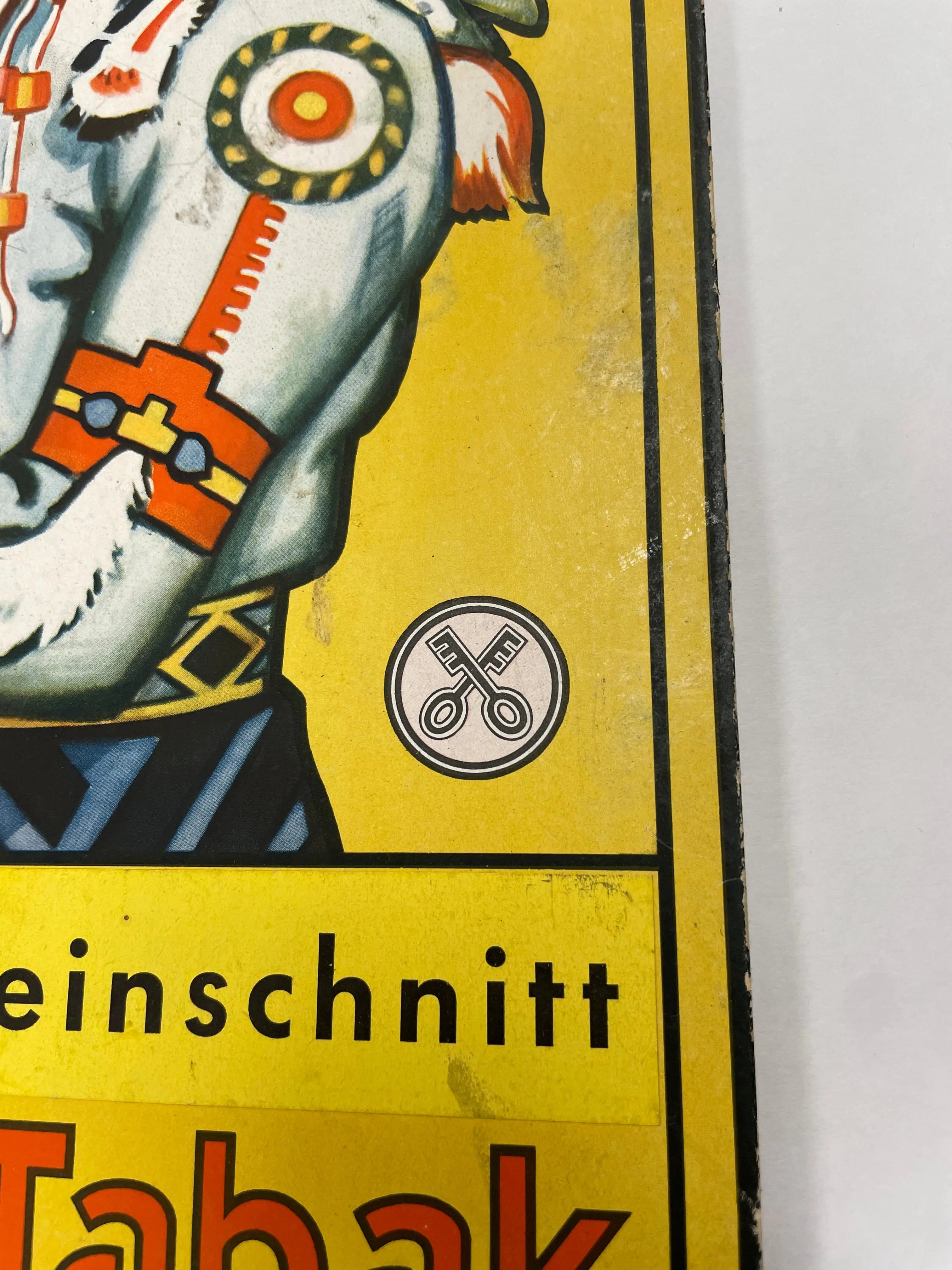 Cruwell-Tabak, antique German window / counter display card with stand, 1930s Happiest Kid Finds