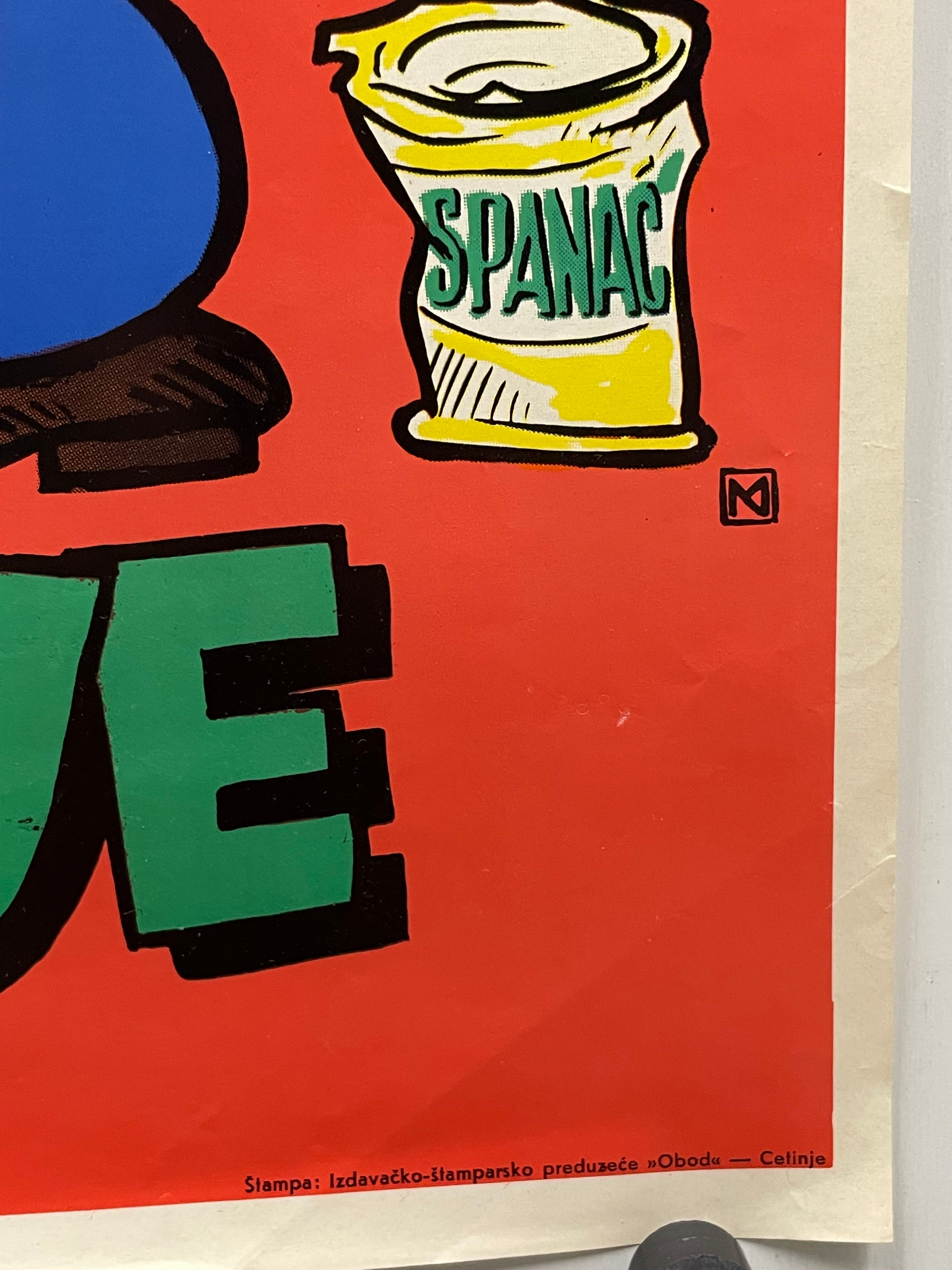 vintage Popeye Follies theatrical Yugoslavian cartoon poster 1960s | Happiest Kid Finds