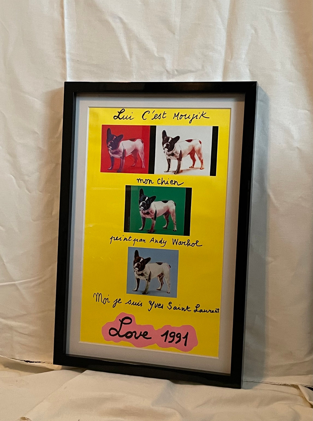 ‘Lui C’est Moujik-Love 1991’ vintage lithographic poster by Yves Saint Laurent | art restoration vintage poster art gallery