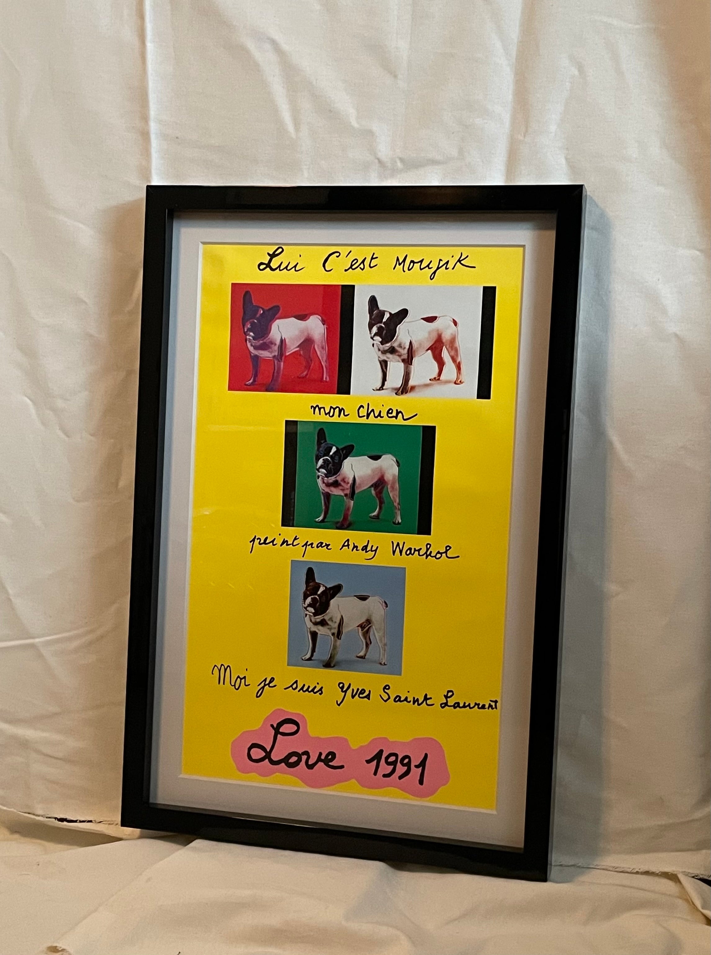 ‘Lui C’est Moujik-Love 1991’ vintage lithographic poster by Yves Saint Laurent | art restoration vintage poster art gallery